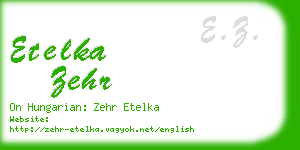 etelka zehr business card